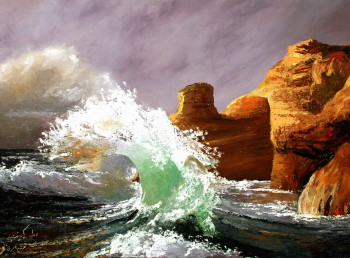 Œuvre contemporaine nommée « la-vague », Réalisée par MKINSI FANIDA
