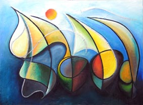 Œuvre contemporaine nommée « vent dans les voiles », Réalisée par JANPOL PORTALIS