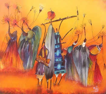 Œuvre contemporaine nommée « a.i 582 2009 », Réalisée par IDRISS LE PEINTRE DU SAHEL