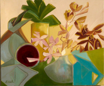 Œuvre contemporaine nommée « orchidées », Réalisée par SUZANNE WEIL