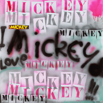 Œuvre contemporaine nommée « I love Mickey », Réalisée par PARIS-PICHON