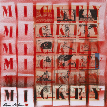 Œuvre contemporaine nommée « Mickey voit rouge », Réalisée par PARIS-PICHON