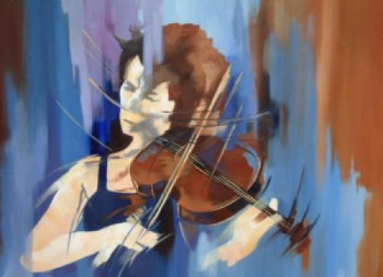 Œuvre contemporaine nommée « arpege pour violon », Réalisée par PATRICIA ALLAIS RABEUX