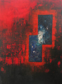 Œuvre contemporaine nommée « Rouges, bleus, ombres V », Réalisée par MARCO