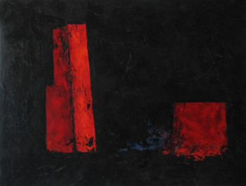 Œuvre contemporaine nommée « Noirs et Rouges I », Réalisée par MARCO