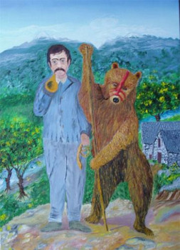 Œuvre contemporaine nommée « Montreur d'ours Ariège France », Réalisée par CLAUDE NAUDY
