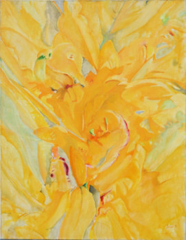 Œuvre contemporaine nommée « les iris jaunes », Réalisée par JEAN DELAGE
