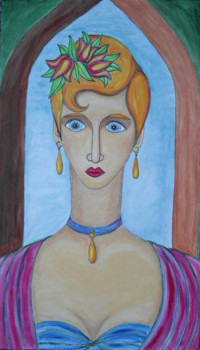 Œuvre contemporaine nommée « Femme à coiffure de tulipes », Réalisée par STEPHANE CUNY