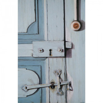 Œuvre contemporaine nommée « Trompe l'oeil - Porte bleue », Réalisée par ELIZABETH BLAIN