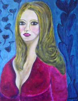 Œuvre contemporaine nommée « Portrait bleu », Réalisée par YVES AUGUSTE