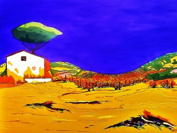 Œuvre contemporaine nommée « Les Vignes », Réalisée par NADINE TEMMERMAN