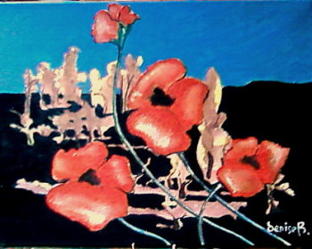 Œuvre contemporaine nommée « petales rouges », Réalisée par DENISE BRISSAUD