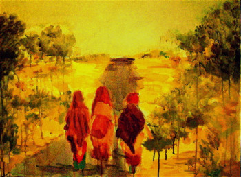 Œuvre contemporaine nommée « Route indienne », Réalisée par CHRISTIAN MENARD