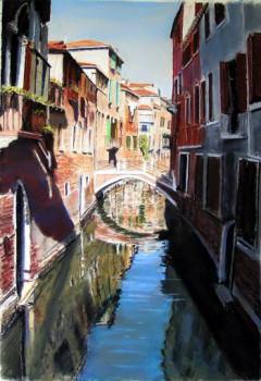 Œuvre contemporaine nommée « Canal à Venise », Réalisée par LORENZO RAPPELLI