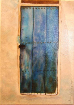 Œuvre contemporaine nommée « LA PORTE BLEUE », Réalisée par OLIVIERWEINBERG