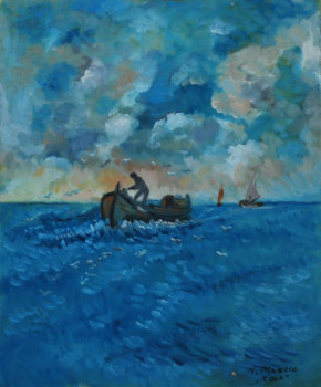 Œuvre contemporaine nommée « Pêche en mer », Réalisée par NIKOLA MANCIC