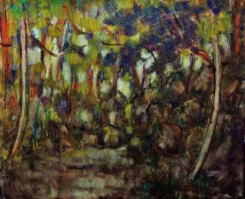 Œuvre contemporaine nommée « "Rochers dans la forêt d'Iraty" », Réalisée par JEAN PIERRE HARIXCALDE