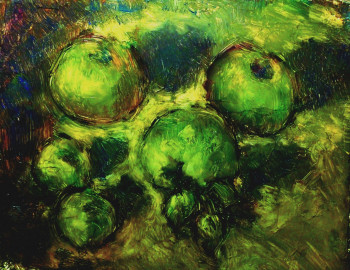 Œuvre contemporaine nommée « "Nature morte, les pommes" », Réalisée par JEAN PIERRE HARIXCALDE