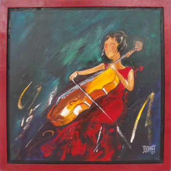 Œuvre contemporaine nommée « la violoncelle », Réalisée par JOSIANE COURET