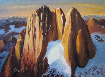 Œuvre contemporaine nommée « Mountains », Réalisée par LARBI RHADFI
