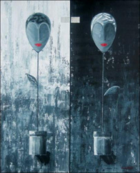 Œuvre contemporaine nommée « Silence des Pensées amoureuses », Réalisée par S.LOHMANN - SYLOH