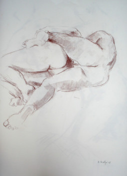 Œuvre contemporaine nommée « deux nues chevauchée », Réalisée par MICHEL MONTIGNE