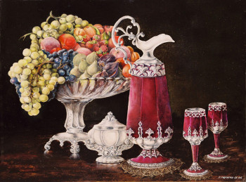 Œuvre contemporaine nommée « la coupe de fruits », Réalisée par ART D\'ANTAN
