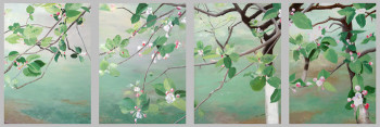 Œuvre contemporaine nommée « Black Trees and White Flowers », Réalisée par GRACHOV VALERIY