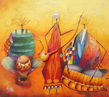 Œuvre contemporaine nommée « a.i 286 2009 », Réalisée par IDRISS LE PEINTRE DU SAHEL