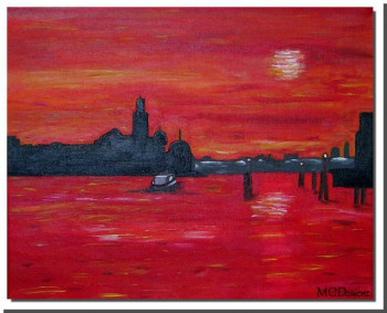 Œuvre contemporaine nommée « Venise rouge », Réalisée par ARCENCIELDEMARIE