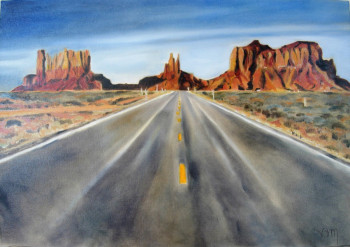 Route dans Monument Valley, Etats-Unis sur le site d’ARTactif