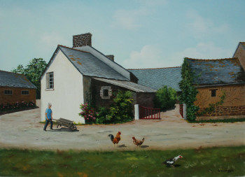 Œuvre contemporaine nommée « scène rurale », Réalisée par ANDRé GILLOUAYE