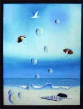 Œuvre contemporaine nommée « bord de mer », Réalisée par GABY