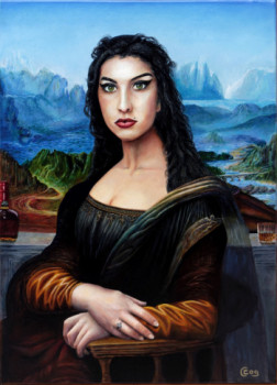 Œuvre contemporaine nommée « Mona Lisa au visage d'Amy Winehouse », Réalisée par KERMIT