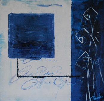 Œuvre contemporaine nommée « blue bleu 2 », Réalisée par ANNCHARLOTTE