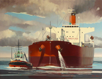 Œuvre contemporaine nommée « RED TANKER », Réalisée par PHILIPPE LEROUX