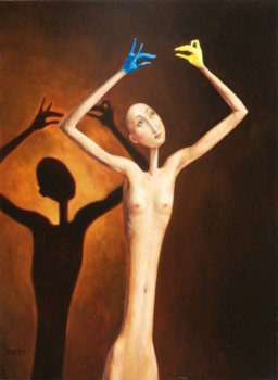 Œuvre contemporaine nommée « Les marionnettes », Réalisée par MYRIAM FEUILLOLEY