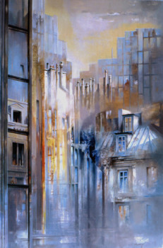 Œuvre contemporaine nommée « un matin sur Paris », Réalisée par JEAN-PIERRE MONANGE