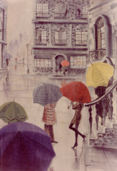 Œuvre contemporaine nommée « la pluie », Réalisée par DAMIAN TIRADO