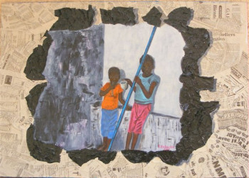 Œuvre contemporaine nommée « enfants mahorais », Réalisée par JACQUELINE LABADIE