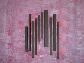 Œuvre contemporaine nommée « Purple Code », Réalisée par SANDIE B.