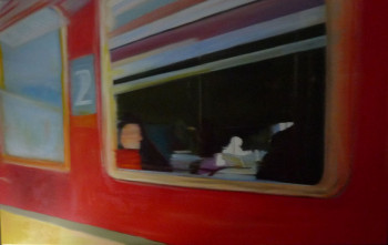 Œuvre contemporaine nommée « Le train rouge », Réalisée par LINDA MOUFADIL