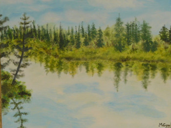 Œuvre contemporaine nommée « lac St Jean Canada », Réalisée par COMBEMICHEL
