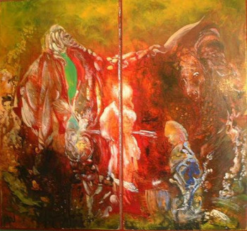 Œuvre contemporaine nommée « colere rouge », Réalisée par MADU