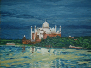 Œuvre contemporaine nommée « Le Taj Mahal sous l'orage, Inde », Réalisée par ALFREDO