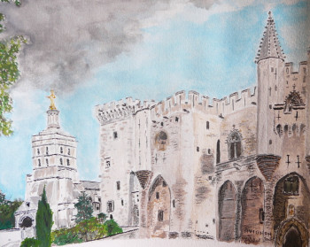 Œuvre contemporaine nommée « Avignon - le palais des papes », Réalisée par FRANCIS MICHOT