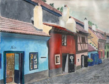 Œuvre contemporaine nommée « Prague - la ruelle d'Or », Réalisée par FRANCIS MICHOT