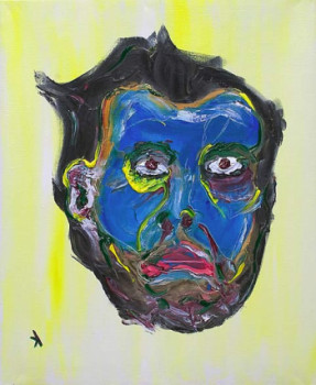 Œuvre contemporaine nommée « autoportrait bleu », Réalisée par JEAN-YVES JOURDAIN