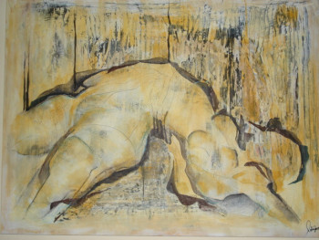 Œuvre contemporaine nommée « féminin jaune », Réalisée par DIANA POLIZENO