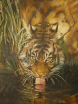 Œuvre contemporaine nommée « le tigre des marais », Réalisée par GUY AUGUET